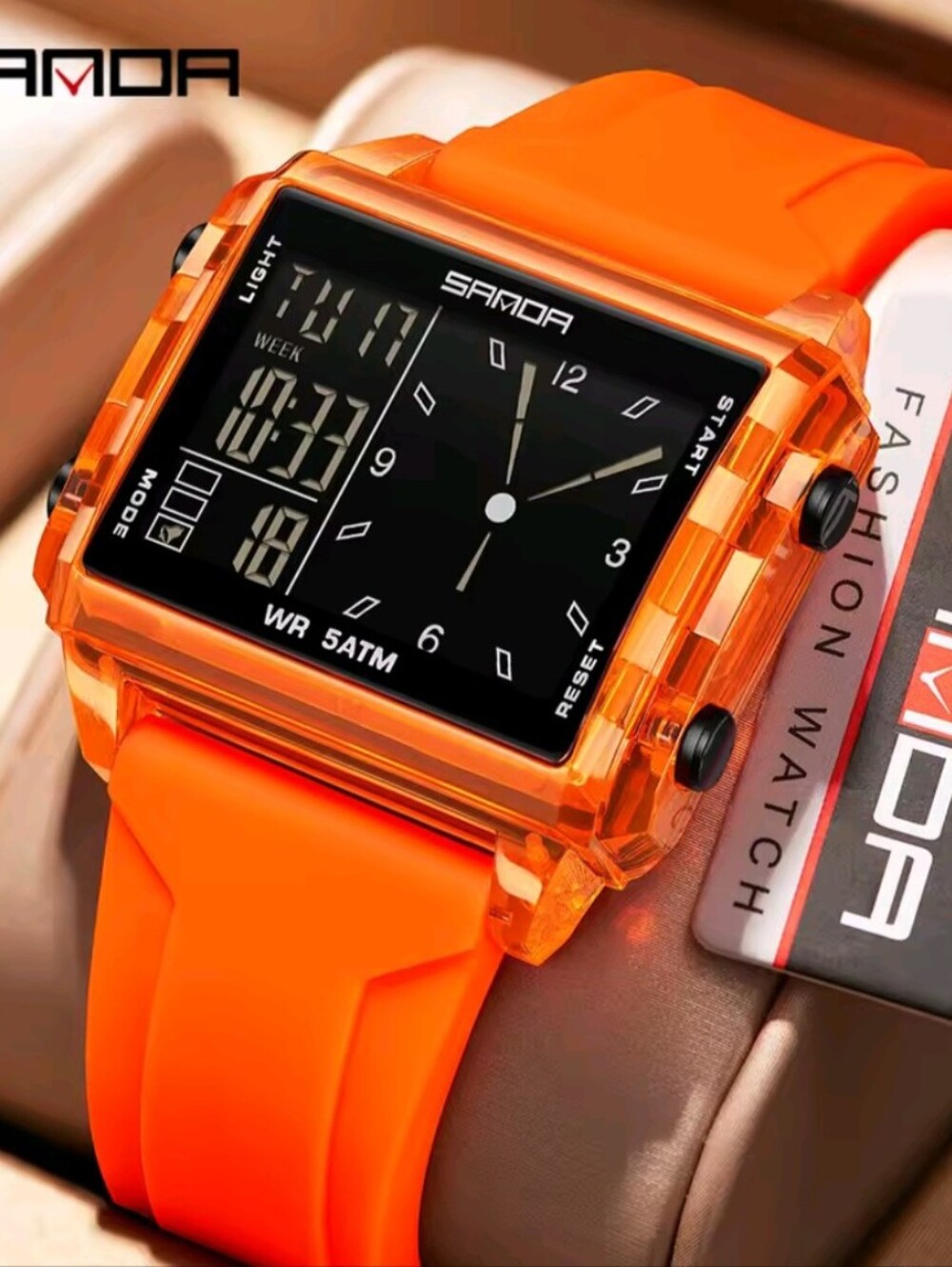 Men's Square Dual Electron Analog Watch